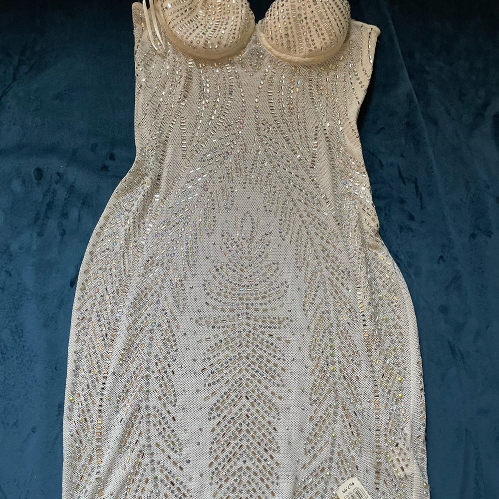 Banjul White Mesh with Rhinestones